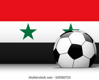 Vector - Syria Soccer Ball with Flag Background