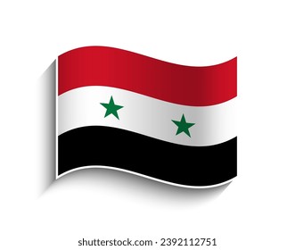 Icono de la bandera ondulante de Siria del vector