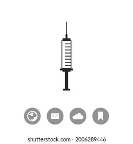 Vector syringe vector black simple icon