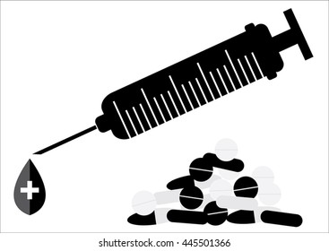 Vector of syringe and drug design