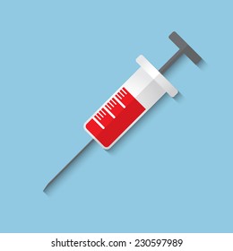 Vector syringe flat icon. Eps10.