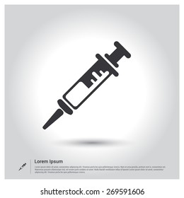 vector syringe icon , vector illustration. Flat design style
