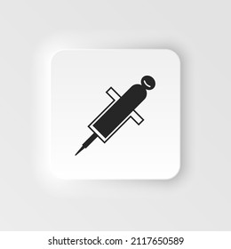 Icono de la jeringa del vector vacuna inyectable con fondo aislado de líquido sanguíneo