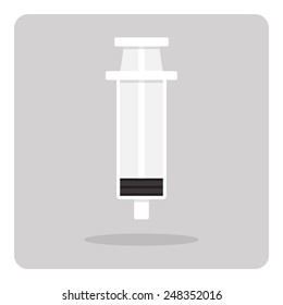 Vector of syringe icon on isolated background