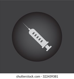 vector syringe icons.  black button.