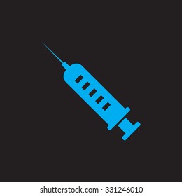 vector syringe icons.  black icon.