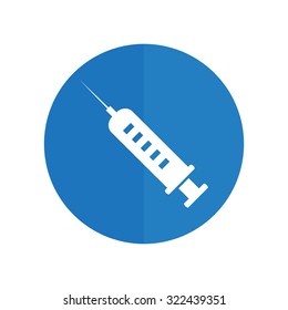 vector syringe icons.  blue button.