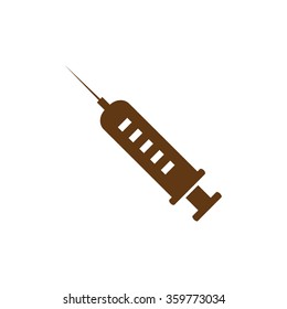 vector syringe icons.  brown icon.