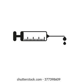 vector syringe icons with drop blood on white background