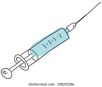 Vector syringe is isolated on a white background