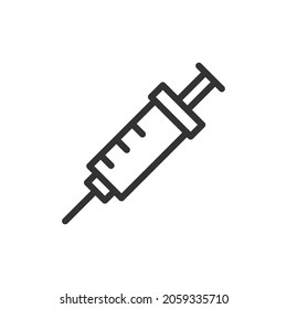 Vector syringe line icon. Symbol in trendy outline style. Vector illustration isolated on a white background.
