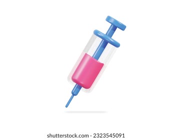 Vector syringe for medical injection vaccination medicine medical equipment 3d vector illustration