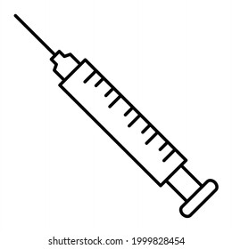 Vector Syringe Outline Icon Design
