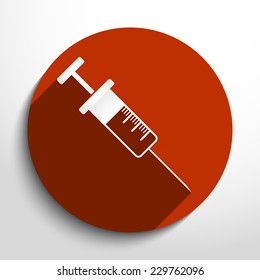 Vector syringe web icon.Eps10. 