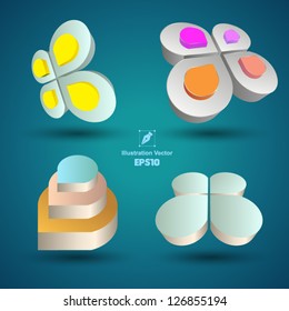 Vector system 3D flower color / loop business report or plan / modern template / education template / business brochure