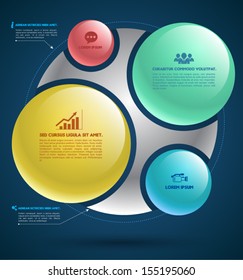 Vector system circle color / loop business / modern template / education plan / business plan / business concept / object for printing.
