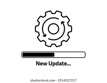 Vector system software update and upgrade concept. installation process screen. new update process. vector illustration.
