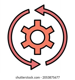 Vector System Update Filled Outline Icon Design
