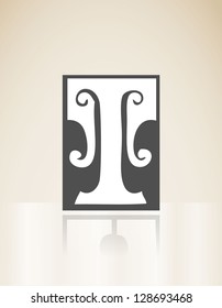 Vector T letter alphabet  art deco vintage
