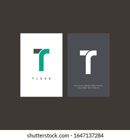  Logotipo Vector T en dos variaciones de color. Hermoso diseño Logotipo para la marca de la empresa de lujo. Diseño de identidad elegante