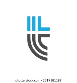 Vector T Logo in two color variations. Beautiful Logotype design for company branding. Elegant identity design in blue and grey