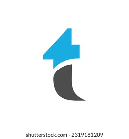 Vector T Logo in two color variations. Beautiful Logotype design for company branding. Elegant identity design in blue and grey