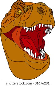 Vector - T - Rex Head Isolated On Background