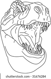 Vector - T - Rex Head Isolated On Background