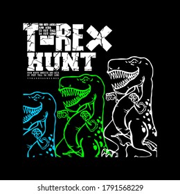 Vector Of T Rex Hunt, The Big Animal, Monster, Unique Vector For T Shirt Or Poster