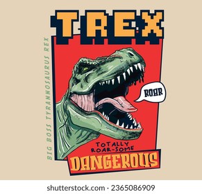 Vector T Rex illustration for t shirt prints