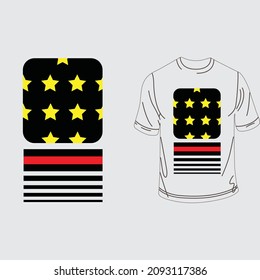 Vector t shirt design contain some star with colorful step art. Illustration for business, garments printing, t shirt printing and many others.