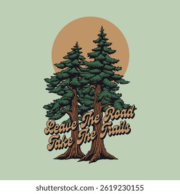 Vector t shirt design of Embracing the Wild retro vintage style illustration
