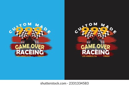 Vector t shirt design my expert social distancing is gaming with racing car