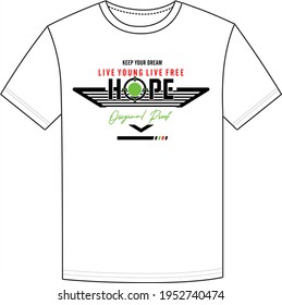 vector t -shirt  hope design   bombay idea