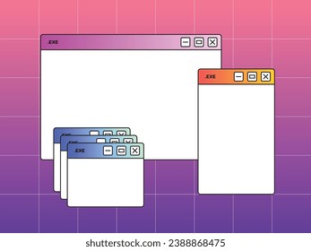 vector tab error.  vintage retro style.  vibrant colors