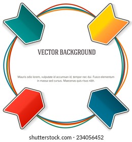 Vector tab template for business presentation with communication bubbles on the steel background / can use for info-graphic / loop business report or plan / brochure template / web design EPS 10