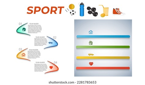 Vector tab template for fitness and health plan training. modern flyer layout, healthy lifestyle brochure, cover page sport magazine, web banner design elements. EPS 10