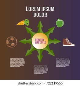Vector tab template for fitness and health plan training. modern flyer layout, healthy lifestyle brochure, cover page sport magazine, web banner design elements. EPS 10