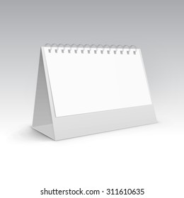 Vector Table Blank Stand Holder for Menu Paper Calendar Card Isolated on White Background