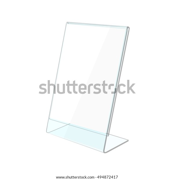 矢量表空白透明塑料支架架用于菜单纸日历卡隔离在白色背景库存矢量图 免版税