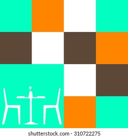 vector table chair illustration white wood design