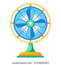 Vector de un ventilador de mesa sobre un fondo blanco