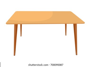 Vector table with four legs light brown - Shutterstock ID 700090087