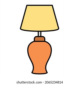 Vector Table Lamp Filled Outline Icon Design
