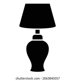 Vector Table Lamp Glyph Icon Design

