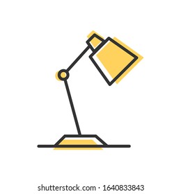 Vector table office lamp icon. Study electrical bulb icons in filled style perfect for website, app, and ui design.
Illustration flat design isolated on white background