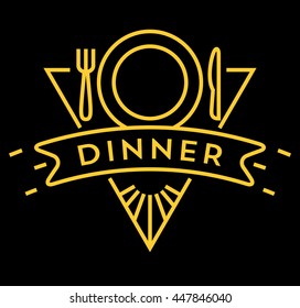 Vector Table Service Icon with Linear Style