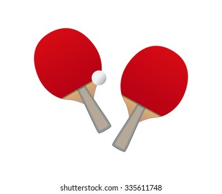 Vector Table tennis bats and ball