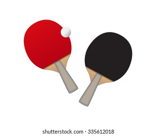 Vector Table tennis bats and ball