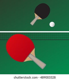 Vector Table tennis game - bats and ball - imaginary game between two players